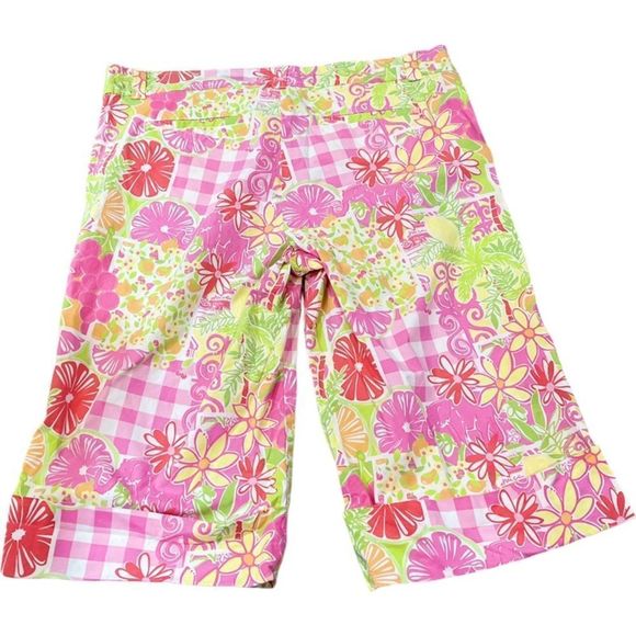 Lilly Pulitzer Palm Beach Juice Stand vintage print Size 14 EUC Y2K Palm Royale - Picture 2 of 6